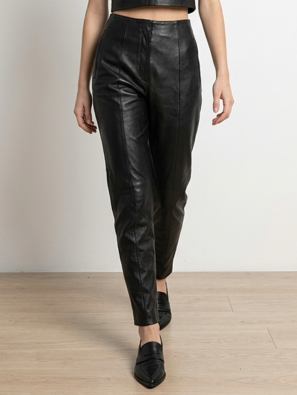 Black Highwasted Genuine Leather Biker Pants | Size 4 | Wilson’s the Experts